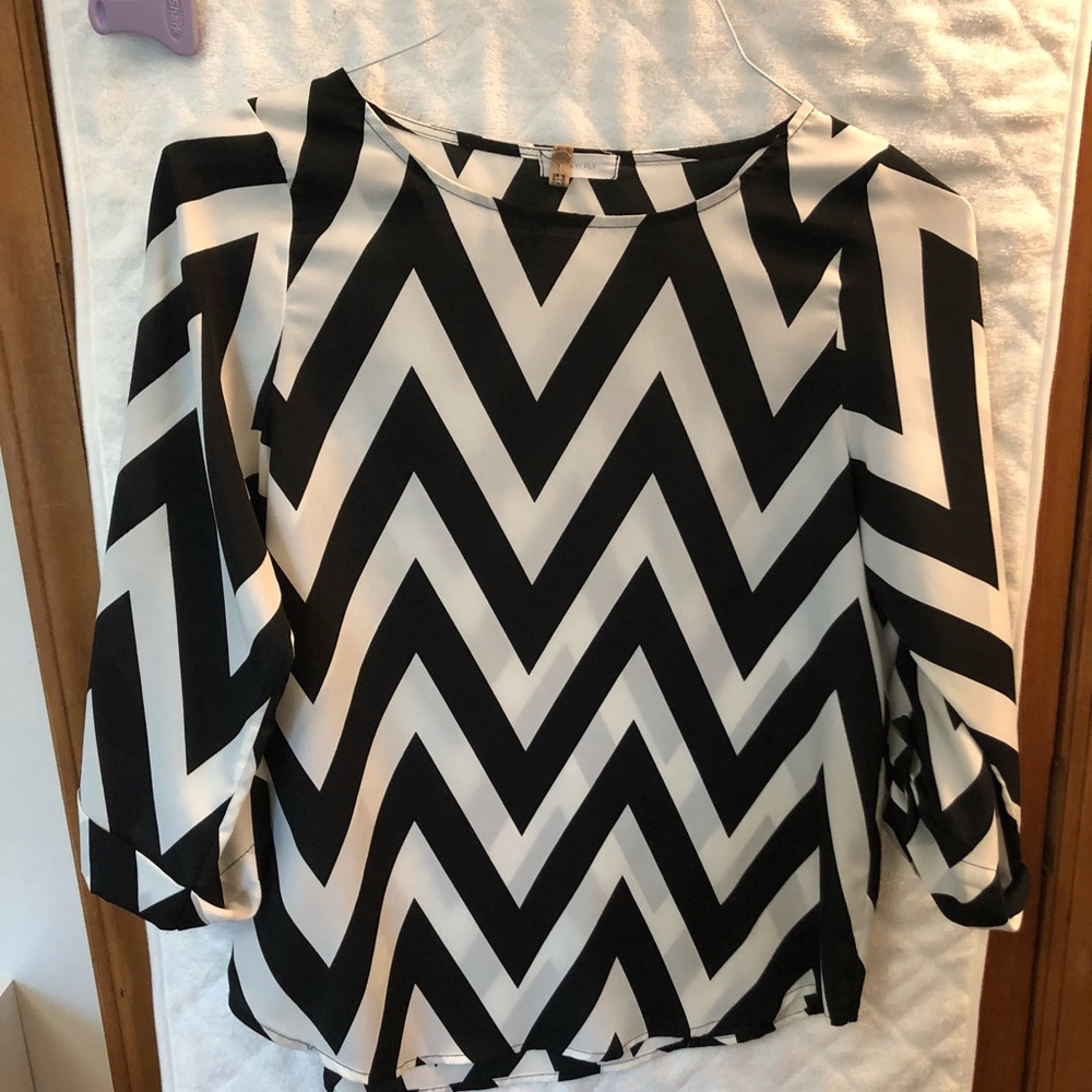 Black and white blouse